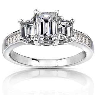 Annello 14k Gold 1.75ct TDW Emerald Cut Diamond Engagement Ring (H I, SI1 SI2) Annello Engagement Rings