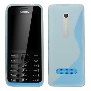 SAMRICK   Nokia Asha 301 & Nokia 301 & Nokia 301 Dual Sim   'S' Wave Hydro Gel Protective Case   Clear Transparent: Cell Phones & Accessories