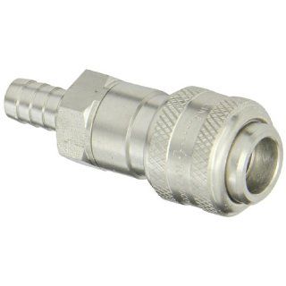 Dixon Valve 4DS4 S Stainless Steel 303 Automatic Industrial Interchange Pneumatic Fitting, Socket, 1/2" Coupler x 1/2" Hose ID Barbed Quick Connect Hose Fittings