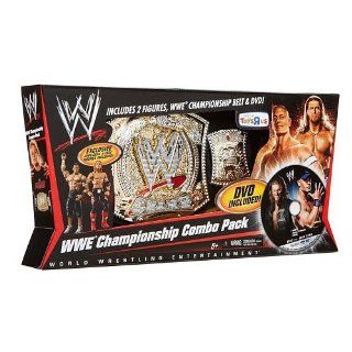 Mattel WWE Exclusive Wrestling Championship Combo Pack Includes Edge & John Cena Action Figures, Championship Belt & DVD: Toys & Games
