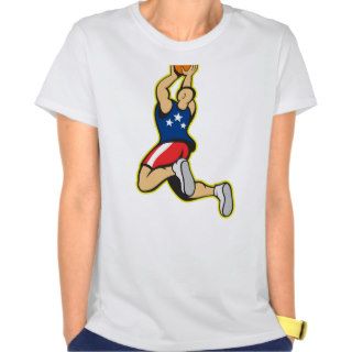 Basketball Player Shooting Jumping Ball T shirts