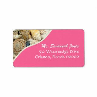 Pink Seashell Address Labels
