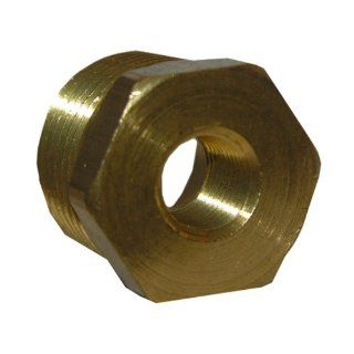 LASCO 17 9245 3/8 Inch Male Pipe Thread by 1/4 Inch Female Pipe Thread Brass Hex Bushing   Pipe Fittings  