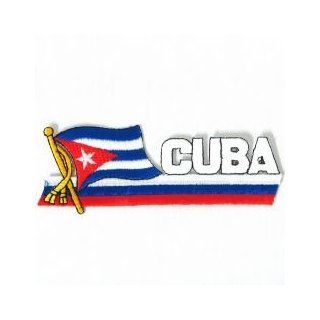 Cuba Sidekick Word Country Flag Iron on Patch Crest Badge .. 1.5 X 4.5 InchesNew: Patio, Lawn & Garden