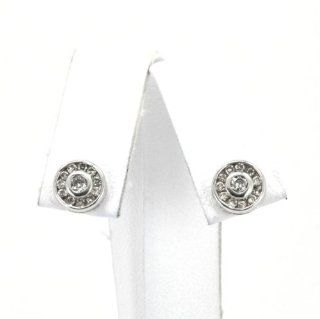 10K White Gold Diamond Stud Earrings: Jewelry