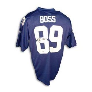 Kevin Boss Signed New York Giants Blue Authentic Reebok Jersey   SB XLII Sports Collectibles