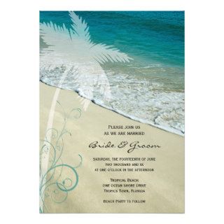 Tropical Beach Wedding Invitation