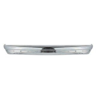 CarPartsDepot, Standard Type Chrome Rear Bumper Face Bar Primed w/ Pad Hole, 341 18545 20 FO1102302 F4UZ17906D??: Automotive