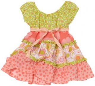 Mulberribush Baby girls Infant Peasant T Dress, Multi Color, 12 Months: Clothing