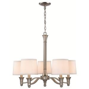 Hampton Bay Towne Collection 5 Light Brushed Nickel Chandelier DISCONTINUED ES0356BN