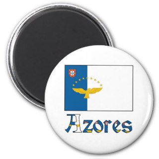 Azores Flag and Word Fridge Magnets