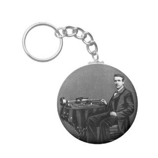 Thomas Edison and his First Phonograph Keychain