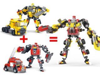 Deformation Soldiers Fire Truck Wheel Warriors Robot Building Blocks Puzzle 357 Piece Set: Toys & Games