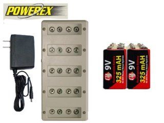 10 Bay 9 Volt Battery Charger 10 x 9 Volt 325 mAh NiMH CTA Digital Rechargeable Batteries: Electronics