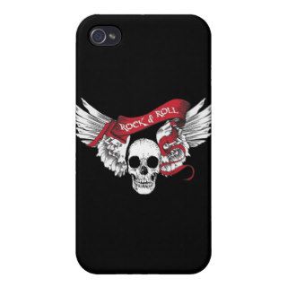 Rock n Roll Skull Wings iPhone 4/4S Cases