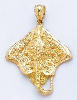 Gold Charm Stingray With High Polishedge: Million Charms: Jewelry