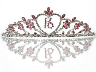 SparklyCrystal Sweet 16 Birthday Tiara 5113S : Beauty Products : Beauty