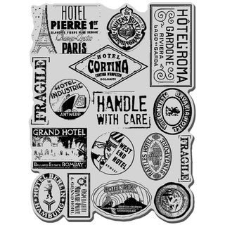 Stampendous Cling Rubber Stamp Luggage Labels STAMPENDOUS Clear & Cling Stamps