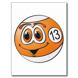 Thirteen Pool Ball Cartoon Postcards