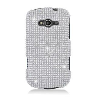 Eagle Cell PDSAMM950F377 RingBling Brilliant Diamond Case for Samsung Galaxy Reverb M950   Retail Packaging   Silver: Cell Phones & Accessories