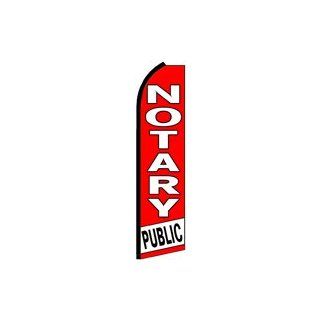 NOTARY PUBLIC (Red/White) Feather Banner Flag (11.5 x 3 Feet) : Outdoor Flags : Patio, Lawn & Garden