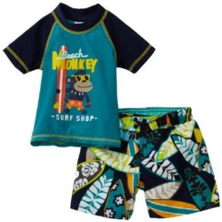Carter's Baby boys Infant Monkey Rash Guard, Teal, 24 Months: Clothing