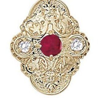 14 Karat Gold Slide with Ruby center and Diamond accents GS341 R D: Jewelry