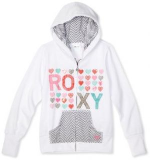 Roxy Kids Girls 7 16 Electric Slide Hoodie, White, Small: Clothing