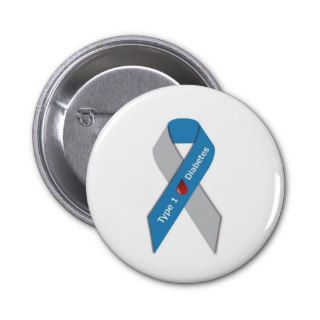 Type 1 Diabetes Awareness Ribbon Button