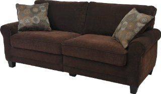 Serta CR 43537PB Trinidad Collection 73inch Sofa, Chocolate Fabric   Couch