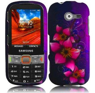 Purple Pink Flower Hard Cover Case for Samsung Array Montage SPH M390: Cell Phones & Accessories
