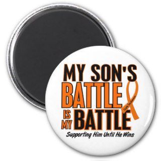My Battle Too Son Leukemia Refrigerator Magnet