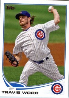 2013 Topps MLB Trading Card (In Protective Screwdown Case) # 391 Travis Wood Chicago Cubs: Sports Collectibles