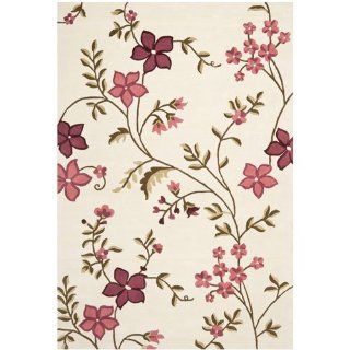 Safavieh CPR354A Capri Collection Ivory and Purple Handmade Wool Area Rug, 6 by 9 Feet   Pink Area Rug