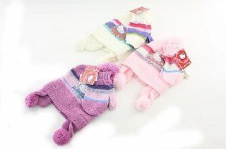 Hello Kitty Toddler Girls Winter Chenille Hat and Mittens Set 2 4 Year: Toys & Games