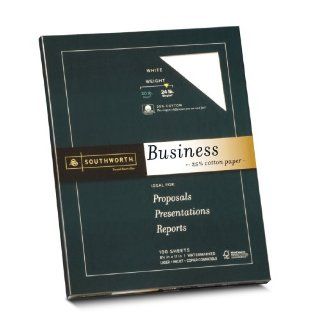 Southworth 25% Cotton Business Paper, Pack of 100, White (P404CK/3/36) : Business Card Stock : Office Products