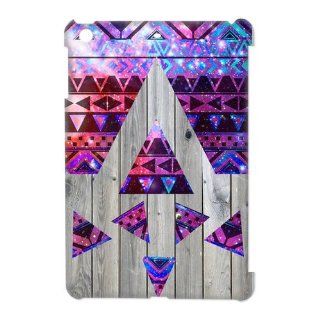 Modern Pink Aztec Nebula Galaxy Triangles On Vintage Wood Ipad Mini Case Snap on Hard Case Cover: Computers & Accessories