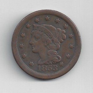 1853 U.S. Large Cent Coin   Braided Hair Variety: Everything Else