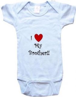 I LOVE MY BROTHER   BigBoyMusic Baby Designs   White, Blue or Pink Baby One Piece Bodysuit Clothing