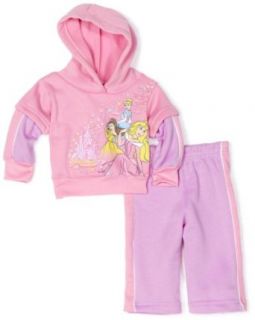 Disney Baby Girls Infant 2 Piece Princess Fleece Set, Pink, 12 Months: Clothing