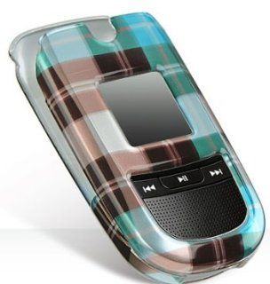 NEW GREEN TEAL BLUE PLAID HARD CASE COVER FOR VERIZON LG vx8360 8360 PHONE: Cell Phones & Accessories