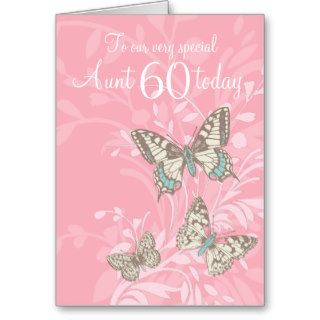 Aunt 60th birthday butterflies card