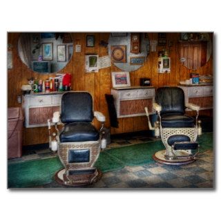 Barber   Frenchtown, NJ   Two old barber chairs  Postcards