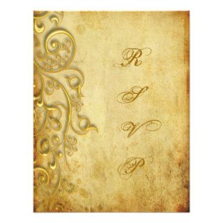 PixDezines rsvp gilded gold swirls Personalized Invite