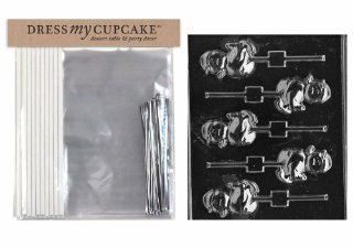 Dress My Cupcake DMCKITE421 Chocolate Candy Lollipop Packaging Kit with Mold, Easter, Duck with Cap Lollipop: Kitchen & Dining