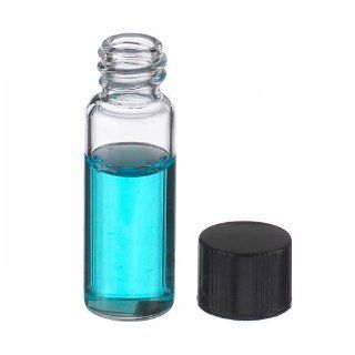 Wheaton 224741 Borosilicate Glass 2mL E C Sample Vial, with 8 425 Solid Black Phenolic PTFE Faced 14B Rubber Lined Cap Packaged Separately, Clear (Case of 200 Vials and Caps): Science Lab Sample Vials: Industrial & Scientific
