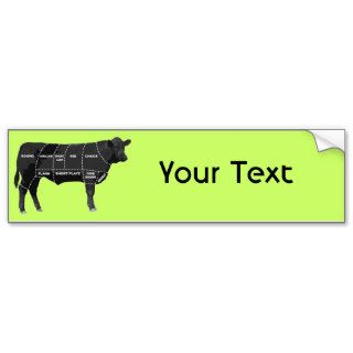 Beef Meat Cuts Guide Chart Bumper Sticker