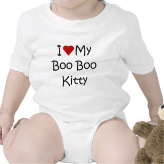 I Love My Boo Boo Kitty Baby Bodysuits
