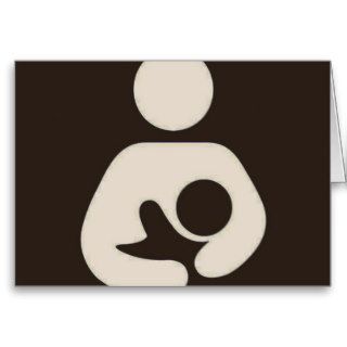 Breastfeeding / Nursing Symbol Brown Greeting Cards