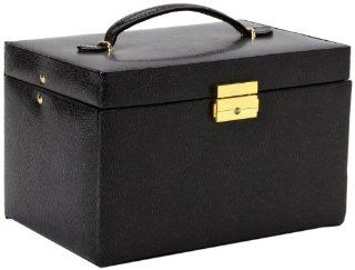 Paylak TS382BLK Genuine Black Leather Large Jewelry Box with Travel Case Tech Swiss Watches